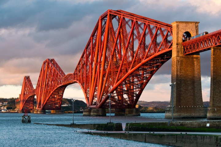 The Forth Bridge at sunset