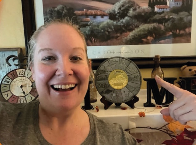 Sandi Wigger with her Accumulator Challenge Medal
