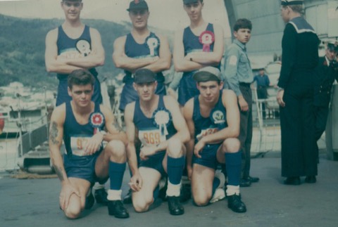 The HMS Dido team, including Terry, before the Cape Town Big Walk, 1967