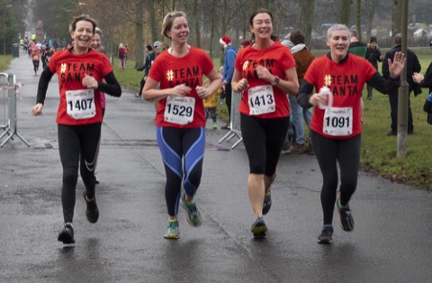 Team Santa runners at the Edinburgh Christmas run